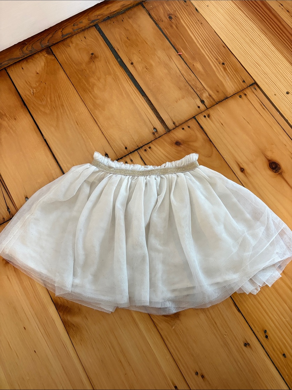 Cat & Jack White Tulle Skirt with Shimmer Waist